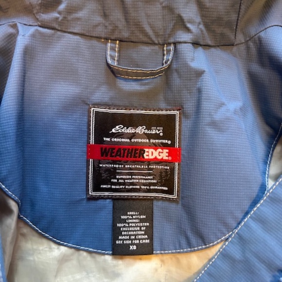 Women's Blue Eddie Bauer Weather Edge Rain Jacket -Size XS - Picture 3 of 7